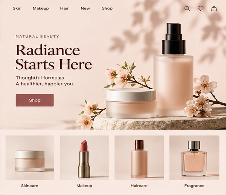 Representative beauty ecommerce concept