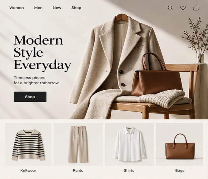Representative fashion ecommerce concept