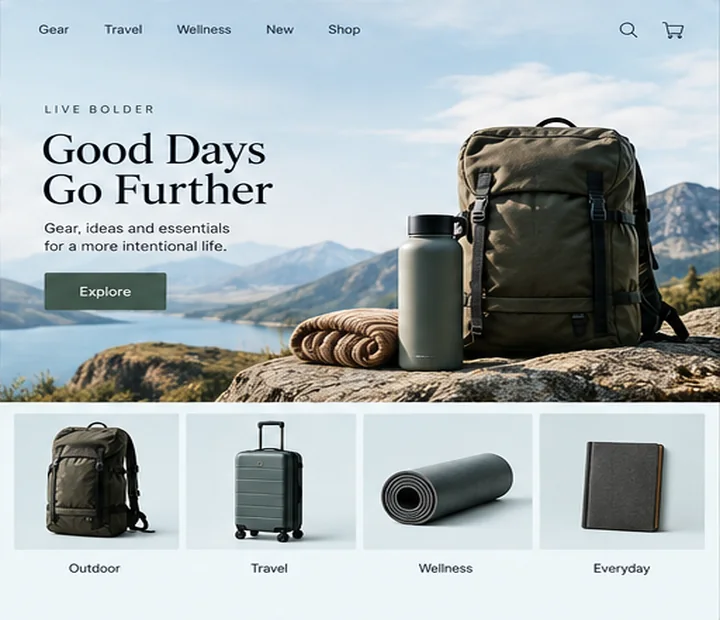 Representative lifestyle ecommerce concept
